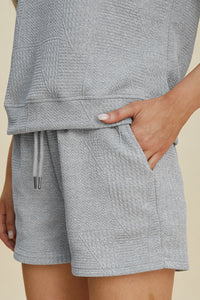 Double Take Full Size Texture Short Sleeve Top and Shorts Set Trandify deal