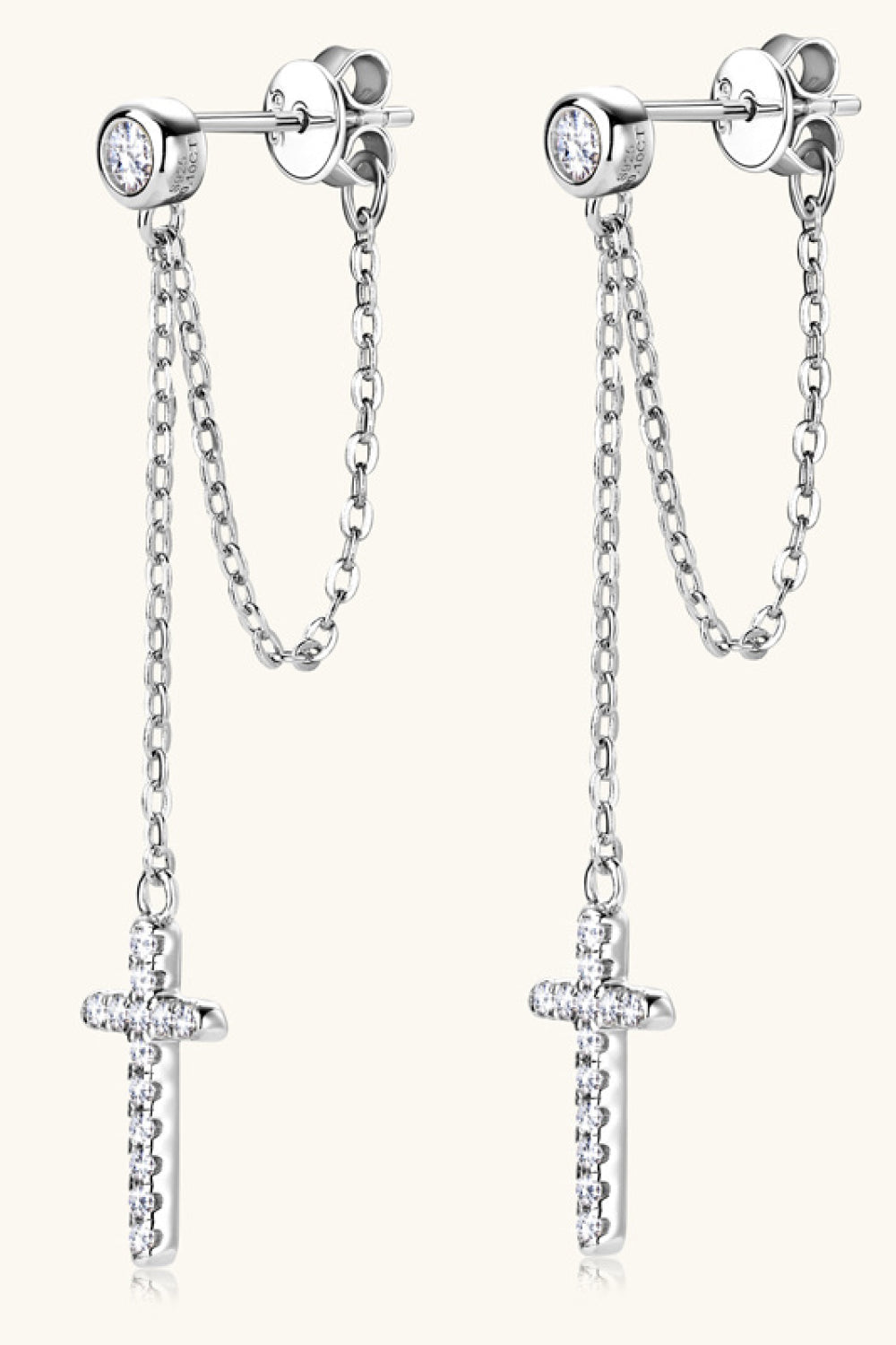 Moissanite 925 Sterling Silver Cross Earrings Trandify Deal