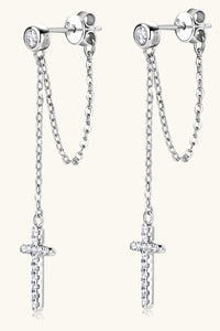 Moissanite 925 Sterling Silver Cross Earrings Trandify Deal