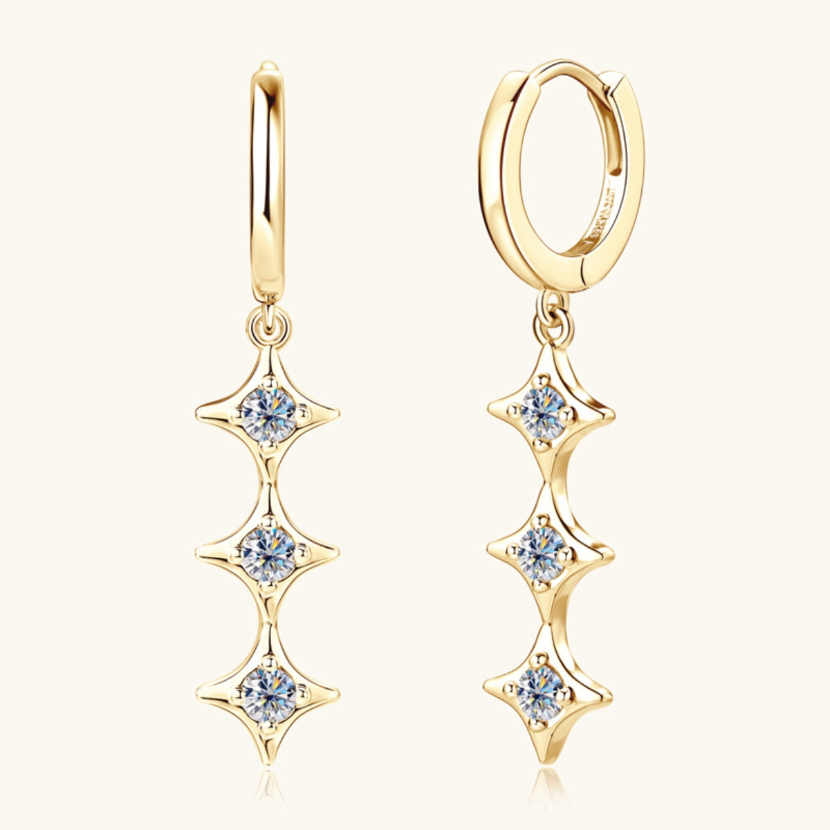 Moissanite 925 Sterling Silver Geometric Shape Earrings Trandify Deal