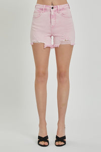 RISEN High Rise Distressed Denim Shorts Trandify deal