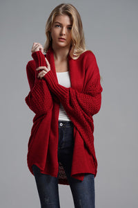 Open Front Batwing Sleeve Cardigan Trandify Deal