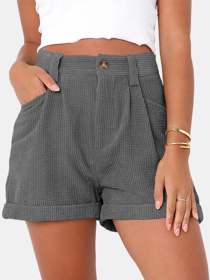 Full Size High Waist Shorts with Pockets Trandify deal