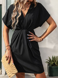 Perfee Ruched Short Sleeve Mini Dress Trandify deal