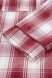 Women's Plaid Loungewear Set | Cotton Button-Down Shirt & Shorts