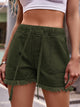 Drawstring Raw Hem Denim Shorts Trandify deal