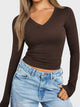 Lovelet V-Neck Long Sleeve T-Shirt Trandify Deal
