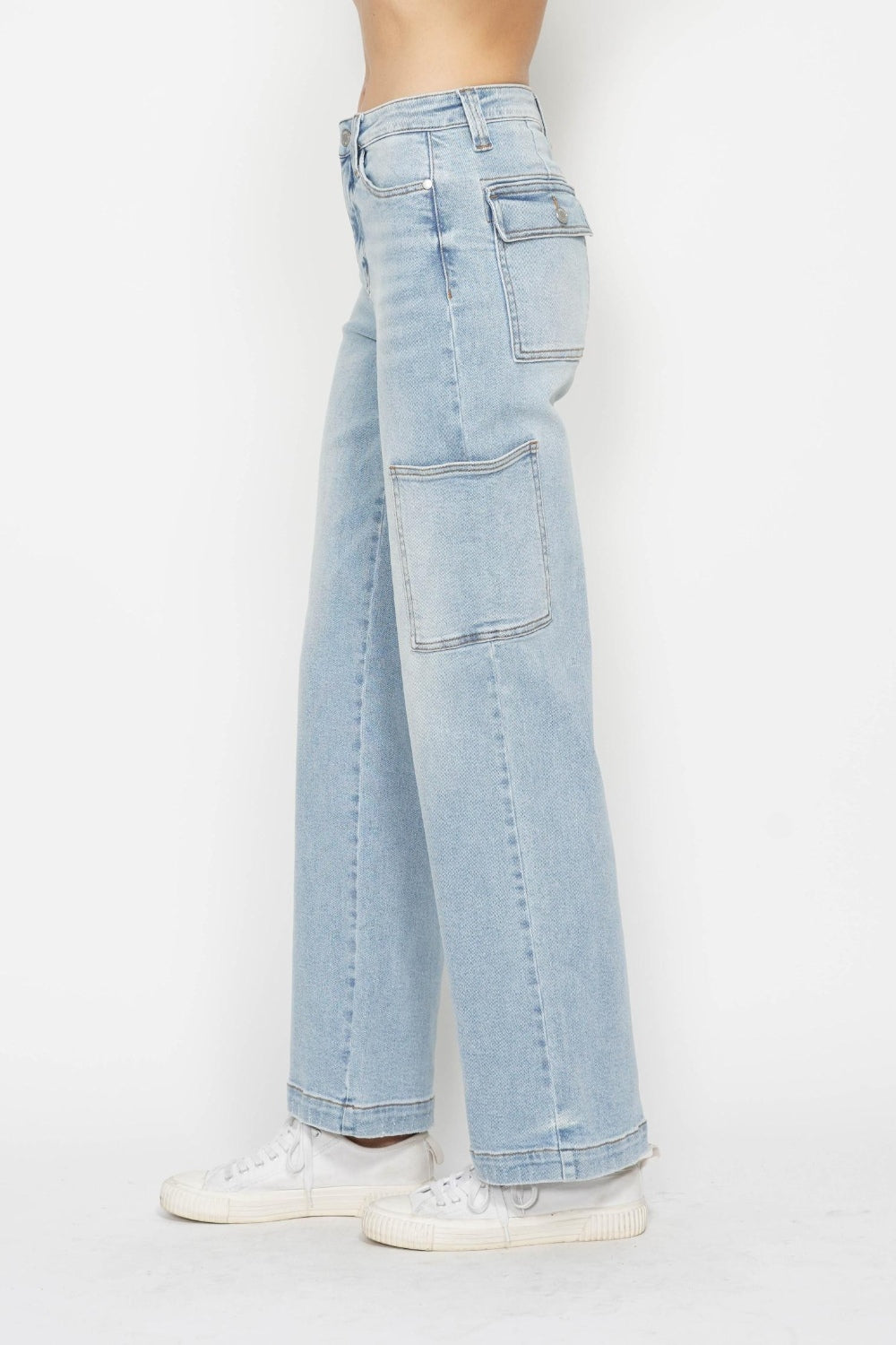 Judy Blue Full Size High Waist Straight Cargo Jeans Trandify Deal
