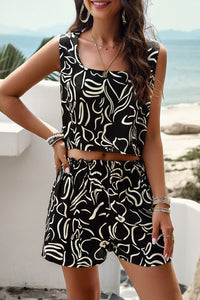 Devine Printed Cropped Tank and Shorts Set Trandify deal