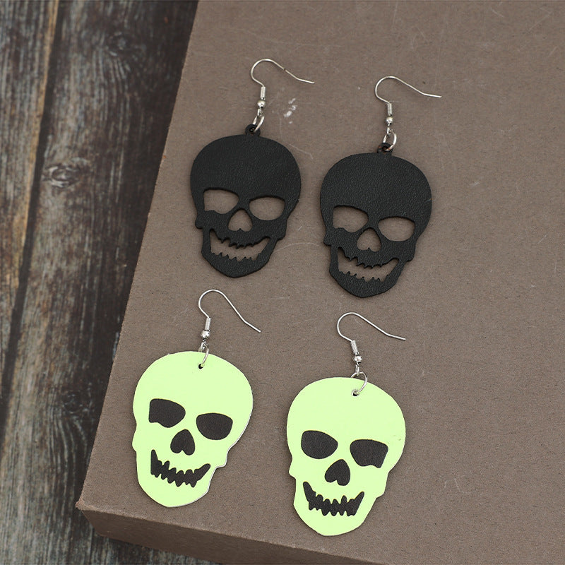 2 Piece PU Leather Skull Dangle Earrings Trandify Deal