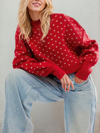 Slit Round Neck Long Sleeve Sweater Trandify Deal