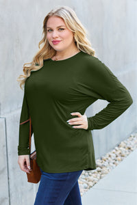 Basic Bae Full Size Round Neck Dropped Shoulder T-Shirt Trandify Deal