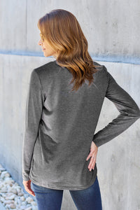 Basic Bae Full Size Round Neck Long Sleeve Top Trandify Deal