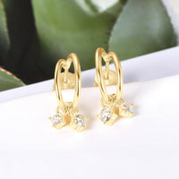 925 Sterling Silver Moissanite C-Hoop Earrings Trandify deal