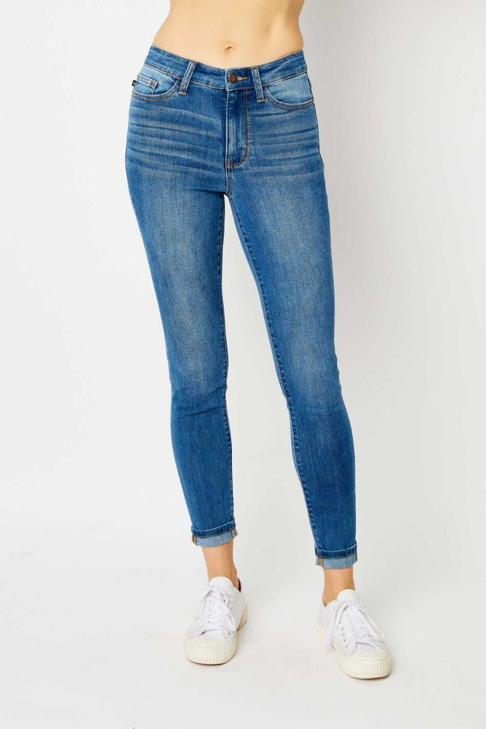 Judy Blue Full Size Cuffed Hem Skinny Jeans Trandify deal
