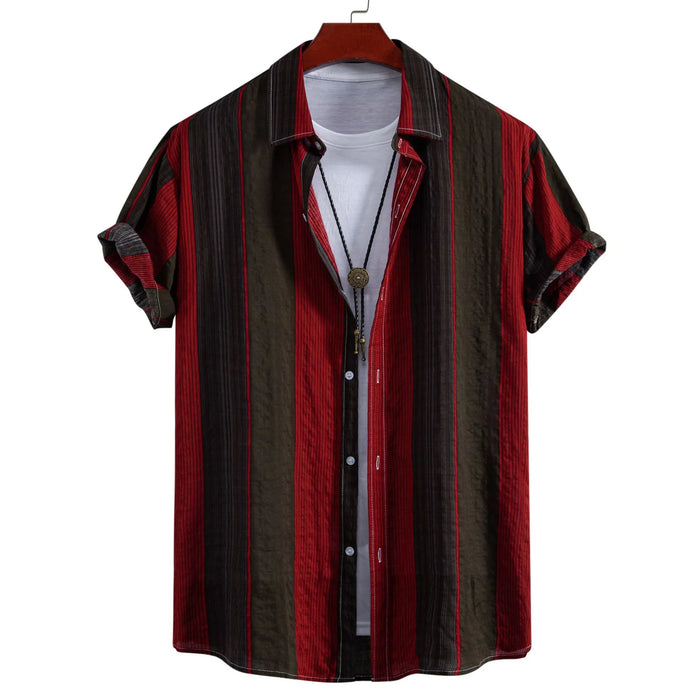 Breathable Slim Fit Plus Size Men's Shirt – Short Sleeve Button-Down for Casual Wear