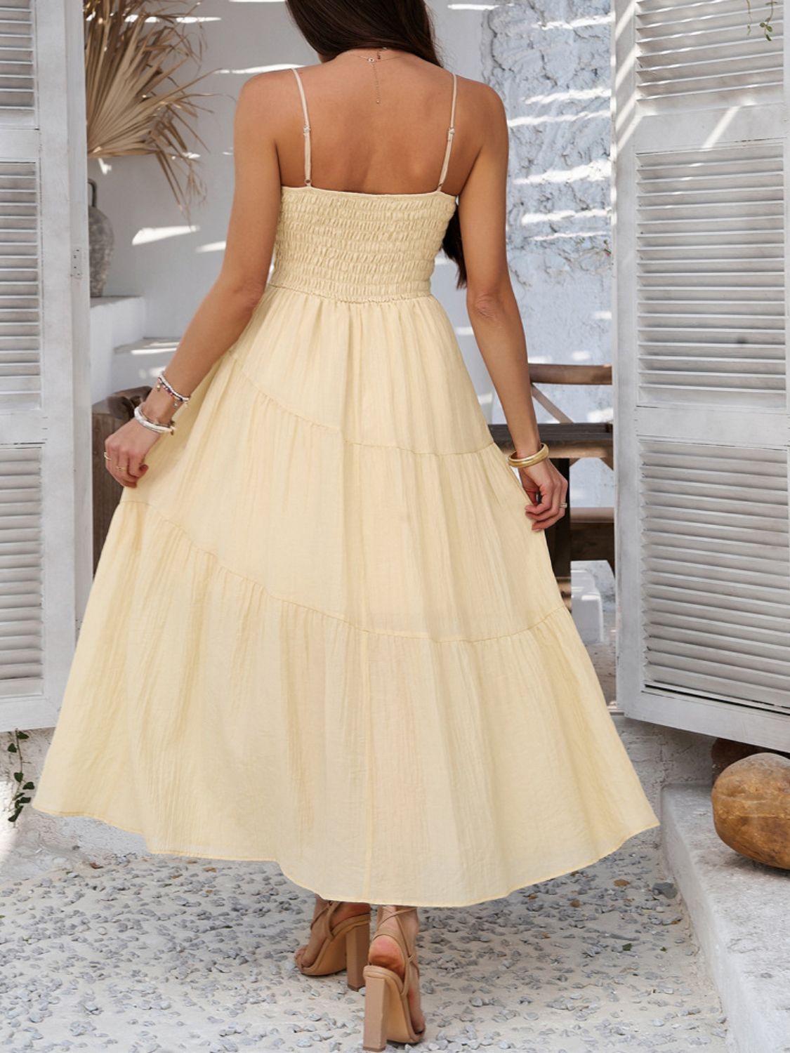 Boho Smocked Maxi Dress for Women – Summer Beach Dress – TrandifyDeal USA
