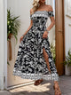 Perfee Slit Printed Off-Shoulder Dress Trandify deal