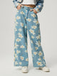 Pocketed Floral Wide Leg Jeans Trandify Deal