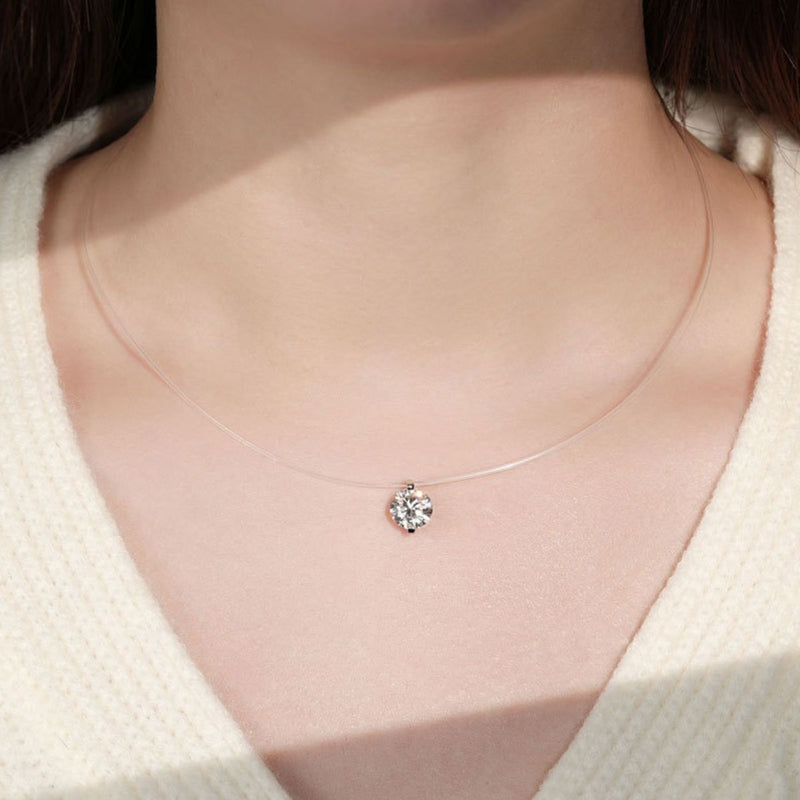 1 Carat Moissanite 925 Sterling Silver Necklace – Sparkling Lab-Created Moissanite Stone in a Classic Sterling Silver Setting
