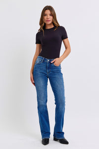 Judy Blue Full Size Run Mid-Rise Bootcut Jeans with Thermal Lining - Trandify Deal