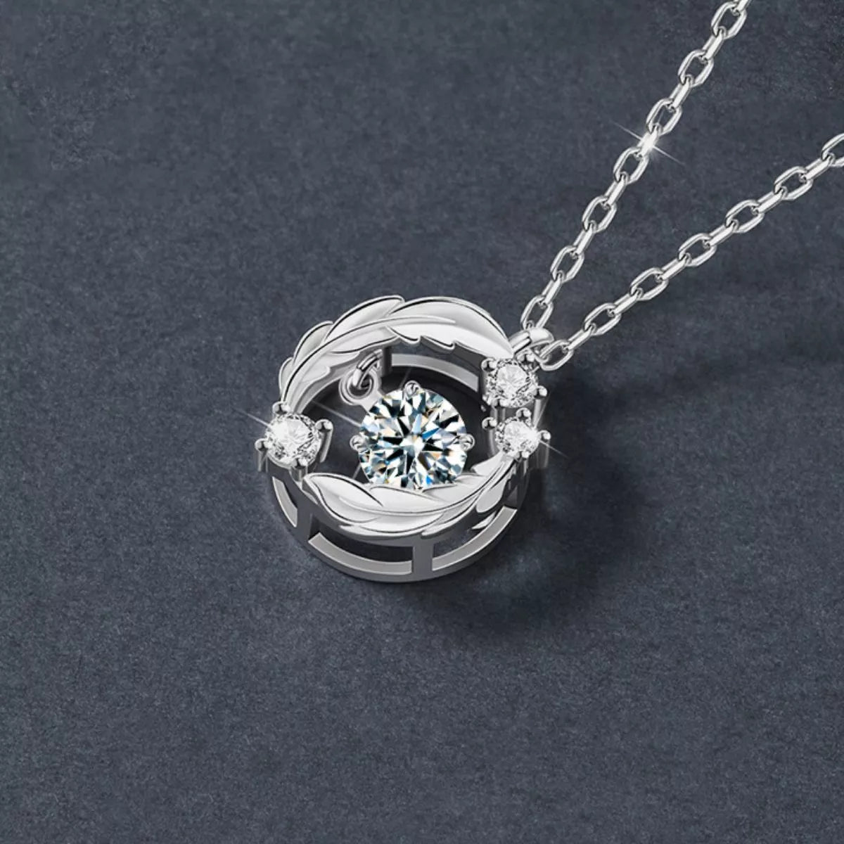 0.5ct Moissanite Pendant Necklace for Women - 925 Sterling Silver