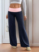 Perfee Contrast Wide Leg Pants Trandify Deal