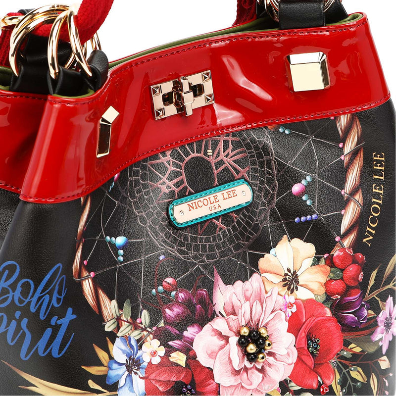 Nicole Lee USA Flower Pattern Adjustable Strap Backpack Bag Trandify Deal