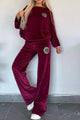 Full Size Boat Neck Long Sleeve Top and Pants Set Trandify deal