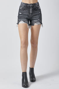 RISEN Full Size High Rise Distressed Denim Shorts Trandify deal