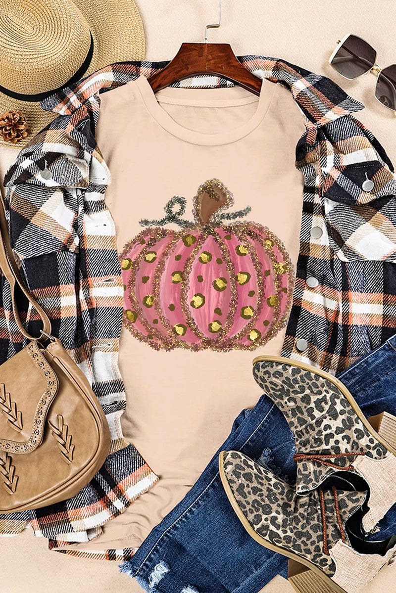 Pumpkin Round Neck Short Sleeve T-Shirt - Trandify Deal