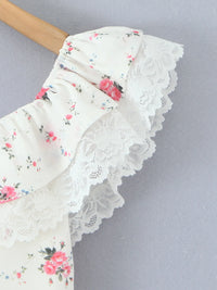 Women's Off-Shoulder Floral Lace Mini Dress – Boho Summer Party Dress