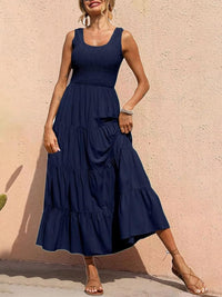 Tiered Smocked Wide Strap Dress Trandify Deal