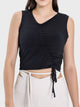 Millennia Drawstring Ruched Wide Strap Active Tank Trandify deal