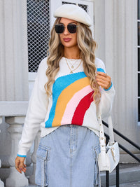 Angel wings Rainbow Round Neck Long Sleeve Sweater Trandify Deal