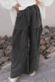 Mineral Wash Wide Leg Pants - Tiered Boho Drawstring