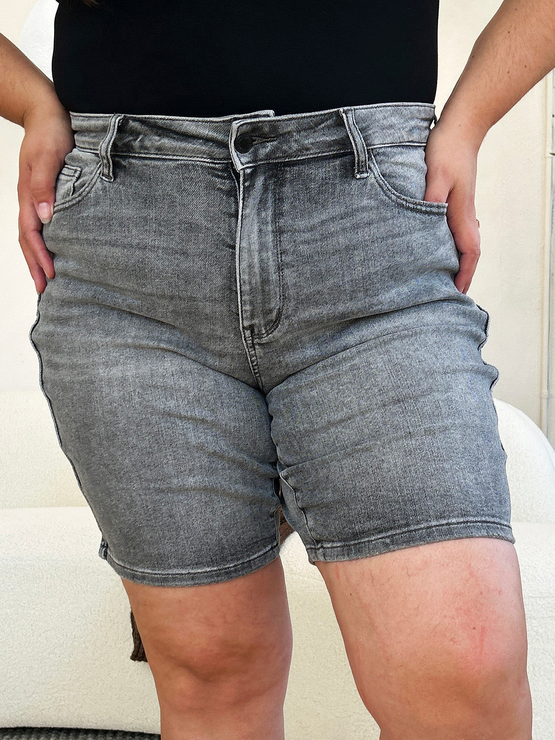 Judy Blue Full Size High Waist Washed Denim Shorts Trandify Deal
