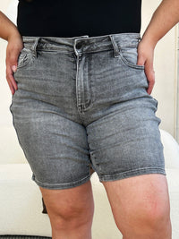 Judy Blue Full Size High Waist Washed Denim Shorts Trandify Deal