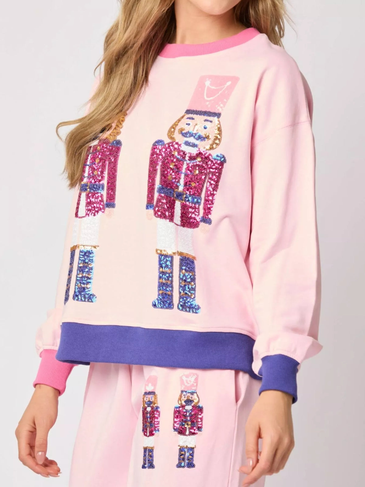 Women's Sequin Loungewear Set - Nutcracker Holiday Pajamas