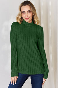 Basic Bae Full Size Ribbed Mock Neck Long Sleeve T-Shirt Trandify Deal