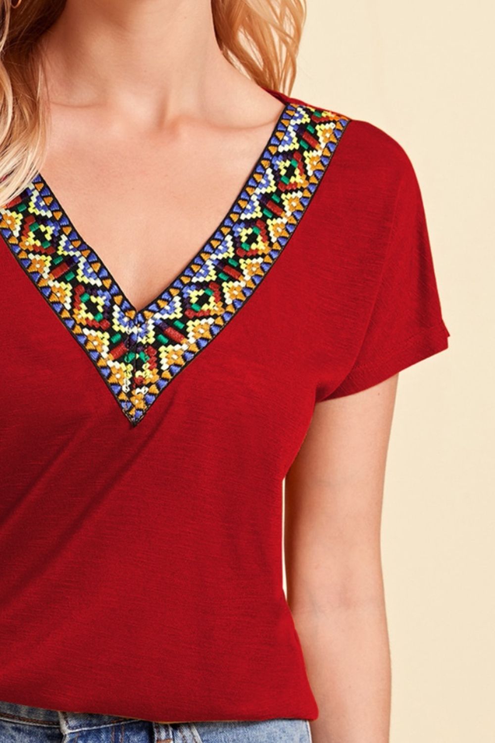 V-Neck Short Sleeve T-Shirt Trandify deal