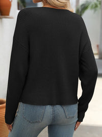 Round Neck Long Sleeve Sweater Trandify Deal
