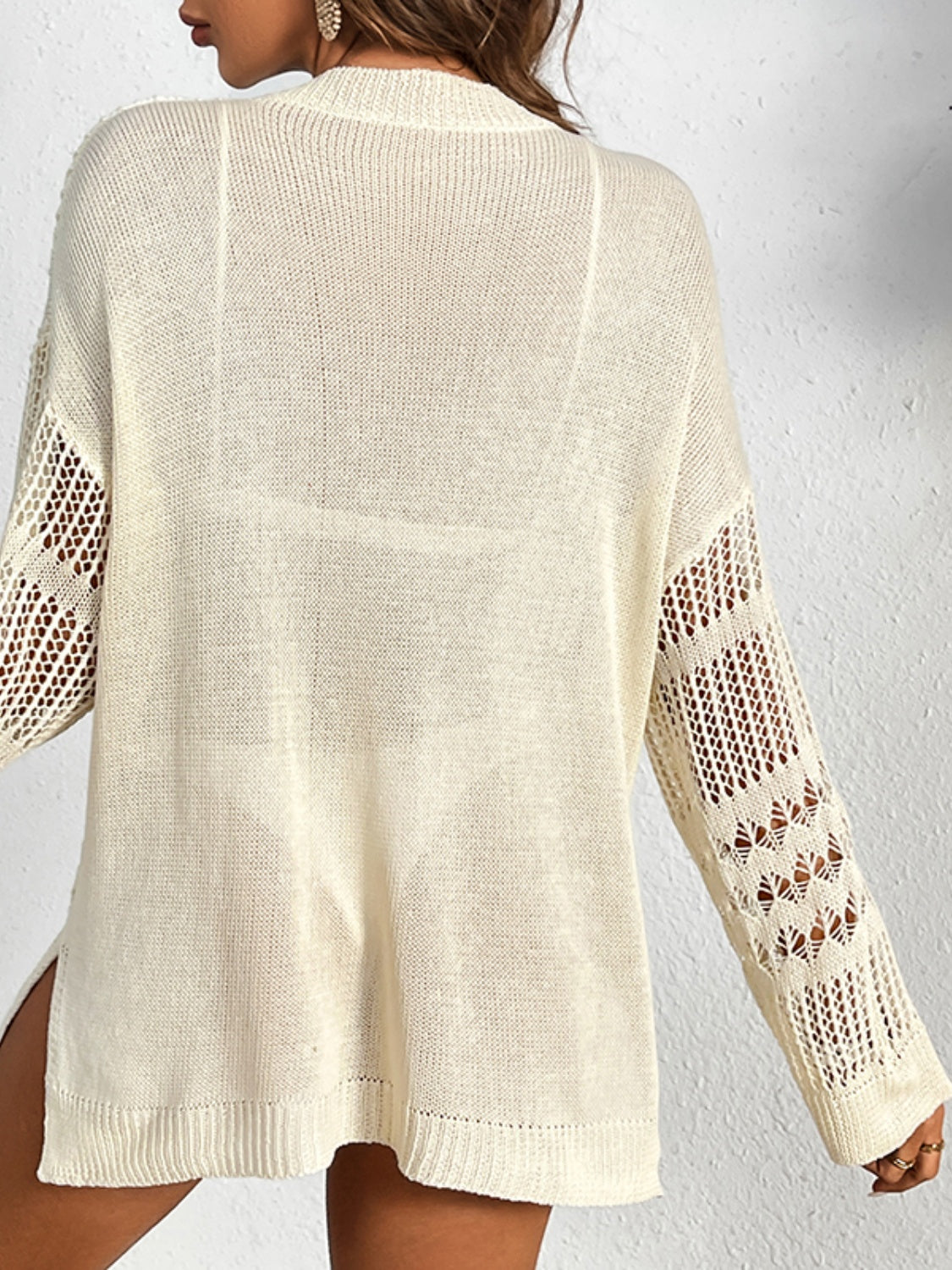 Cutout Notched Long Sleeve Cover-Up Trandify deal