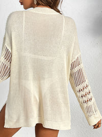 Cutout Notched Long Sleeve Cover-Up Trandify deal