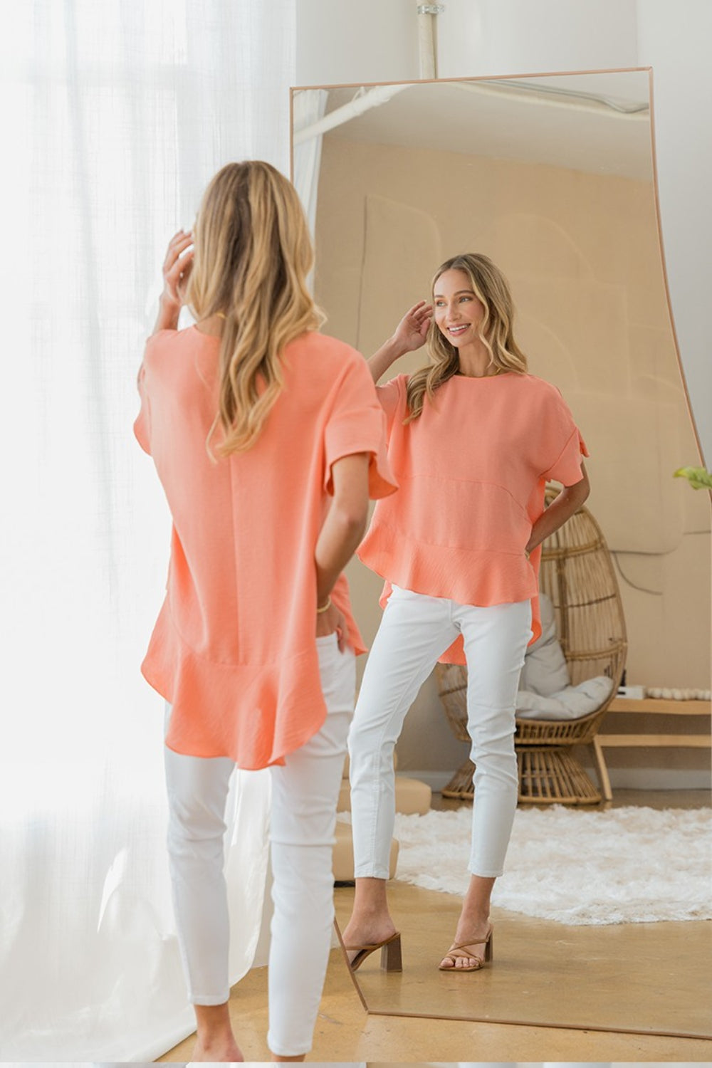 Sew In Love Round Neck Ruffled Top Trandify deal