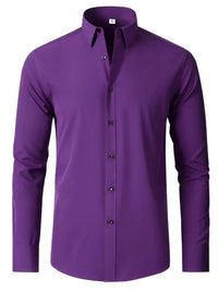 Men’s Plus Size Button-Up Long Sleeve Shirt – Big & Tall Relaxed Fit Casual Formal Stretch Fabric – Trendy Office & Party Wear