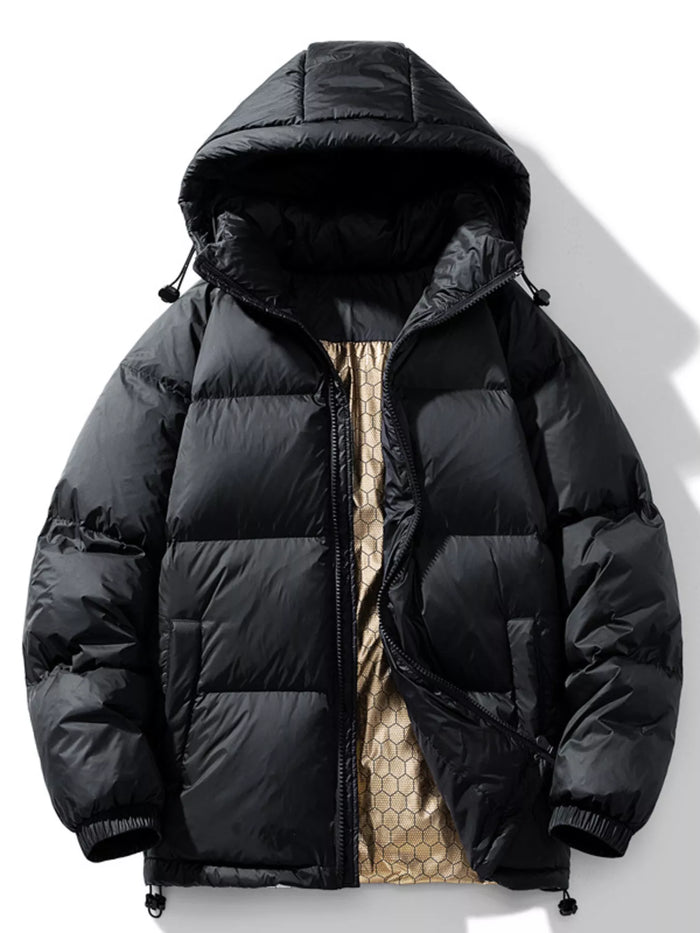Men's Heavyweight Puffer Jacket - Hooded & Windproof