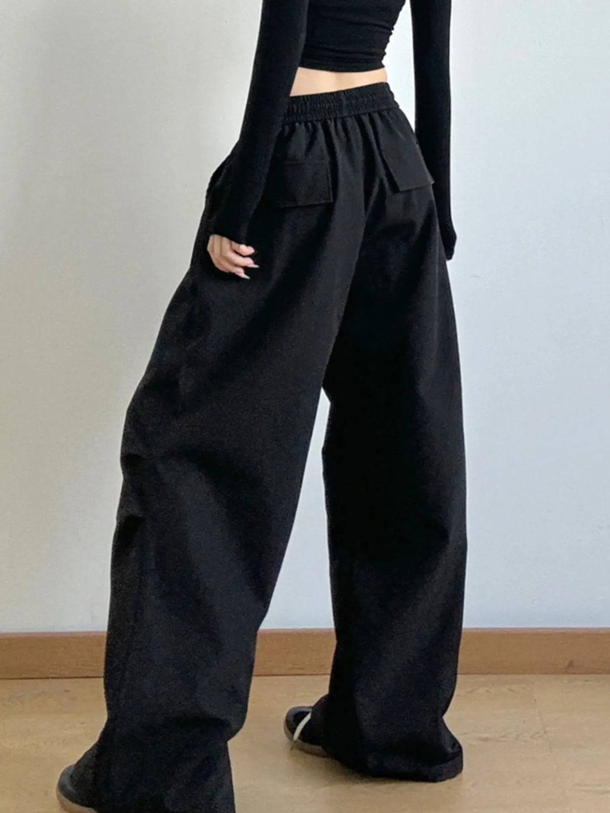 Women’s oversized wide leg drawstring pants in pink – boho chic high-waisted lounge pants