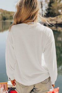 US Flag Corded Long Sleeve Sweatshirt Trandify Deal