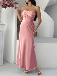 Women’s sexy ruched tube maxi dress for summer 2024 | TrandifyDeal USA